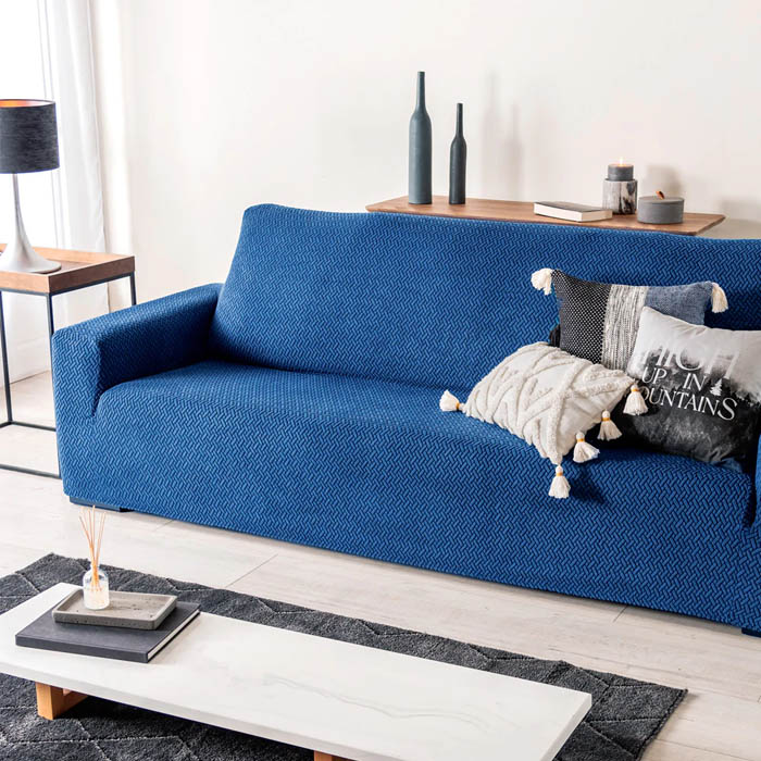 DESC Cubresalas Azul | Fundas Elásticas para sillón | Set Completo de 3 piezas