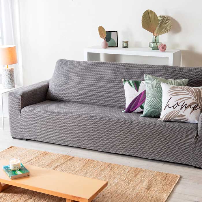 Cubresalas Gris | Fundas Elásticas para sillón | Set Completo de 3 piezas