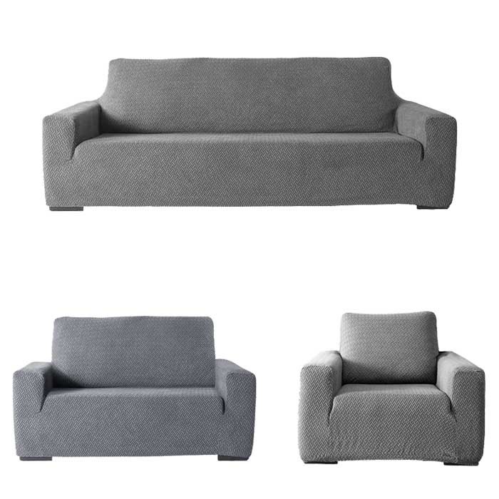 Funda sofá elástica Enzo gris 4 plazas