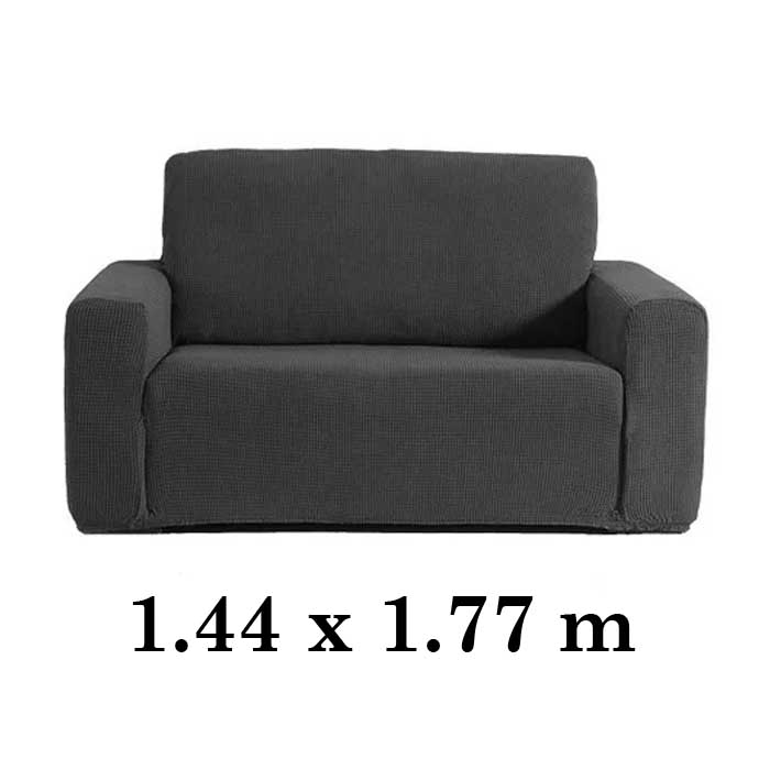 Cubresalas Gris | Fundas Elásticas para sillón de 2 Asientos/Loveseat