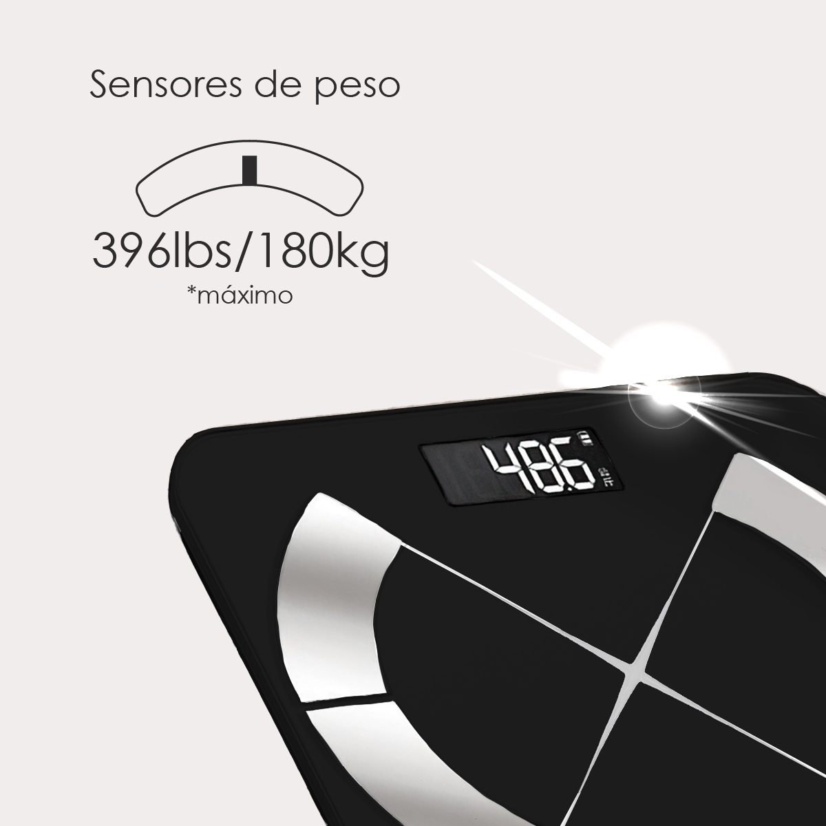 Báscula inteligente con analizador de grasa corporal bluetooth