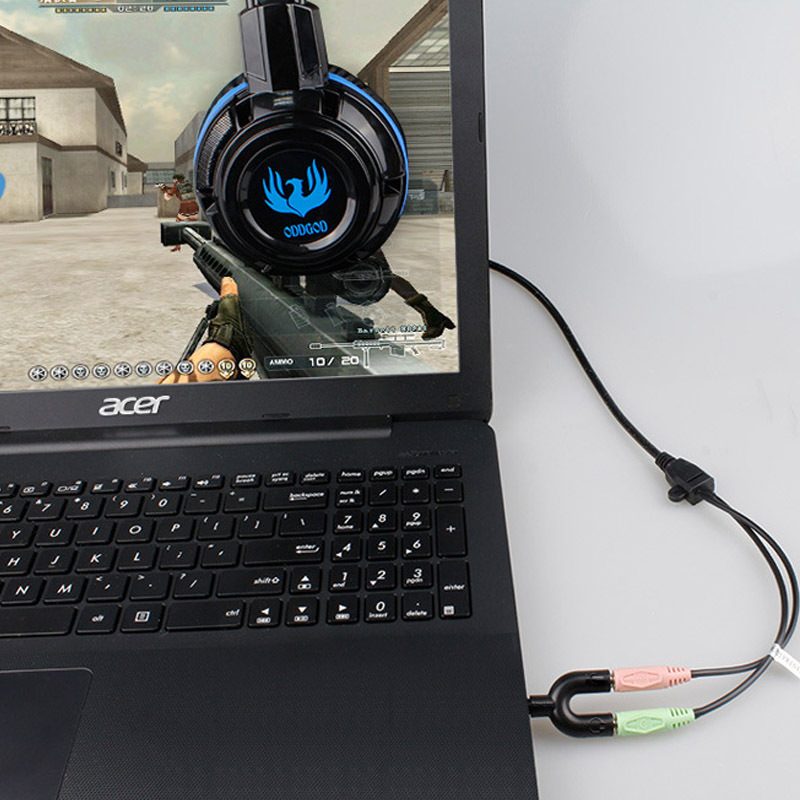 Adaptador Divisor Auxiliar 3.5mm para audífonos y micrófono Adaptador splitter