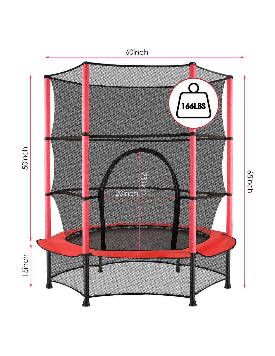 Trampolin 55 Pulgadas Infantil Rojo