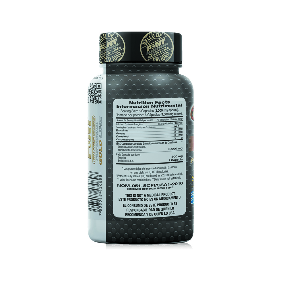 Creatina Monohidrato 100 Caps Creatina Pura En Cápsulas F&nt