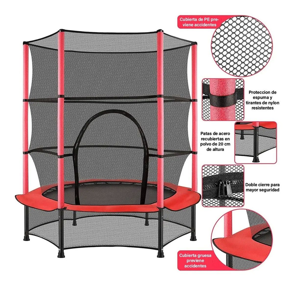 Trampolin 55 Pulgadas Infantil Rojo