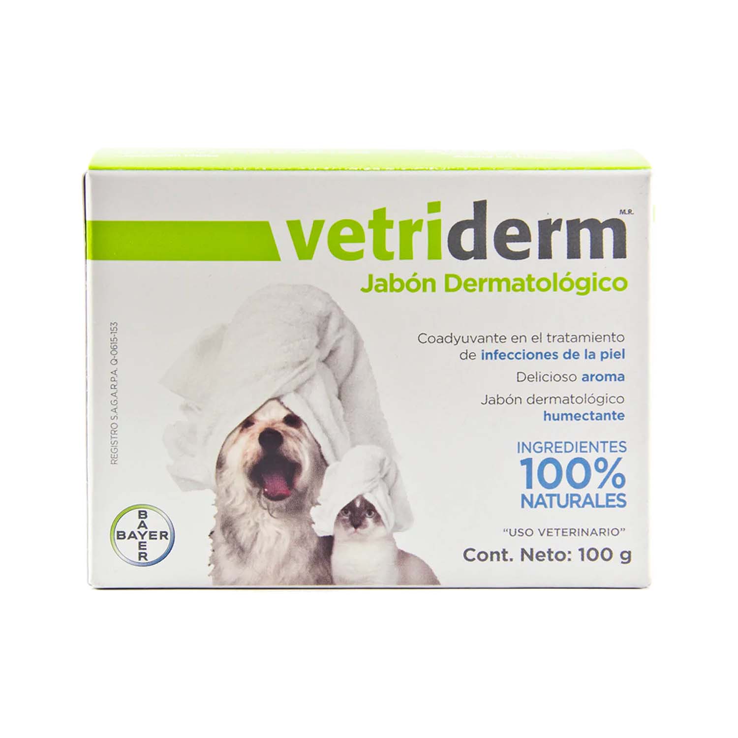 Bayer Jabon vetriderm dermatologico 100 gr.