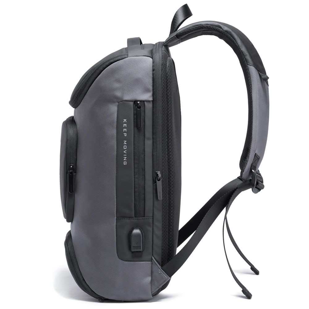 Mochila Negra BANGE. Puerto de carga USB, sistema antirrobo y bloque TSA, correa acolchada. Para portátil de 16 y artículos extra. Modelo BG-7078