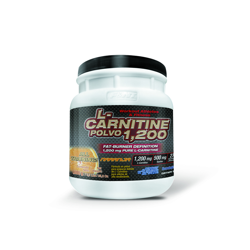L-carnitina 1,000 Gr: 1,200 Mg L Carnitina En Polvo Sabor Naranja F&nt