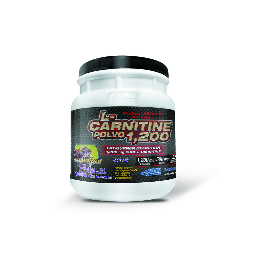 L-carnitina 1,000 Gr: 1,200 Mg L Carnitina En Polvo Sabor Uva F&nt