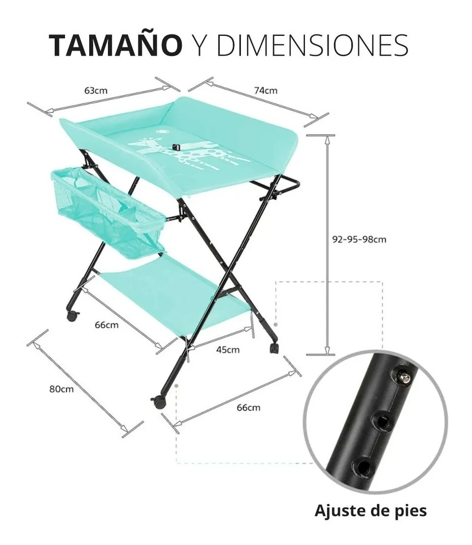 Cambiador De Pañales Para Bebe Plegable Portatil Ligero