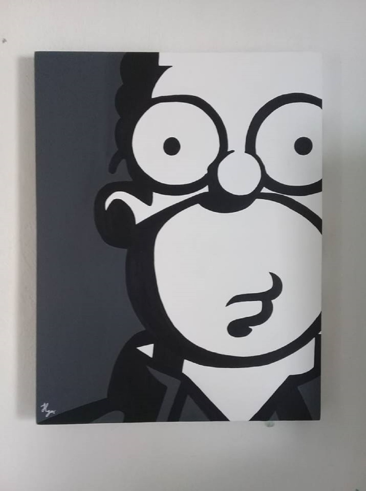 Cuadro decorativo pintado a mano Galería Oneris HOMERO SIMPSON 2 100x80