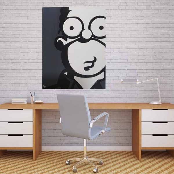 Cuadro decorativo pintado a mano Galería Oneris HOMERO SIMPSON 2 100x80