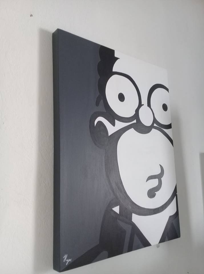 Cuadro decorativo pintado a mano Galería Oneris HOMERO SIMPSON 2 100x80
