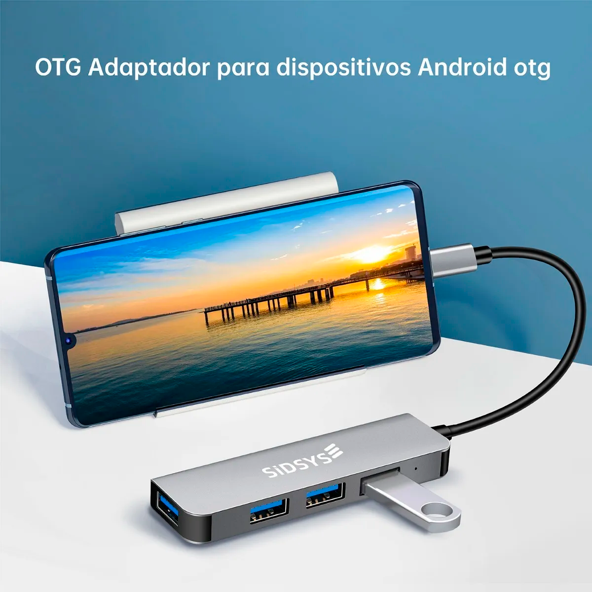 Puertos Hub Usb Adaptador Portatil Para Laptop Usb 3.0 Tipo C 5gbps 4 Puertos USB  