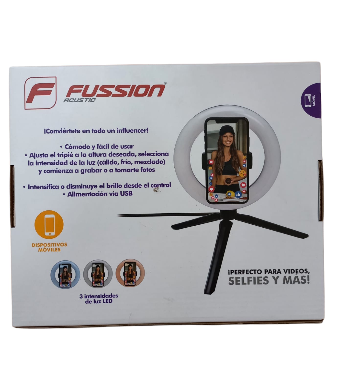 Aro de Luz Fussion LPI-001 P/Stiream o inches C/Tripie USB END1