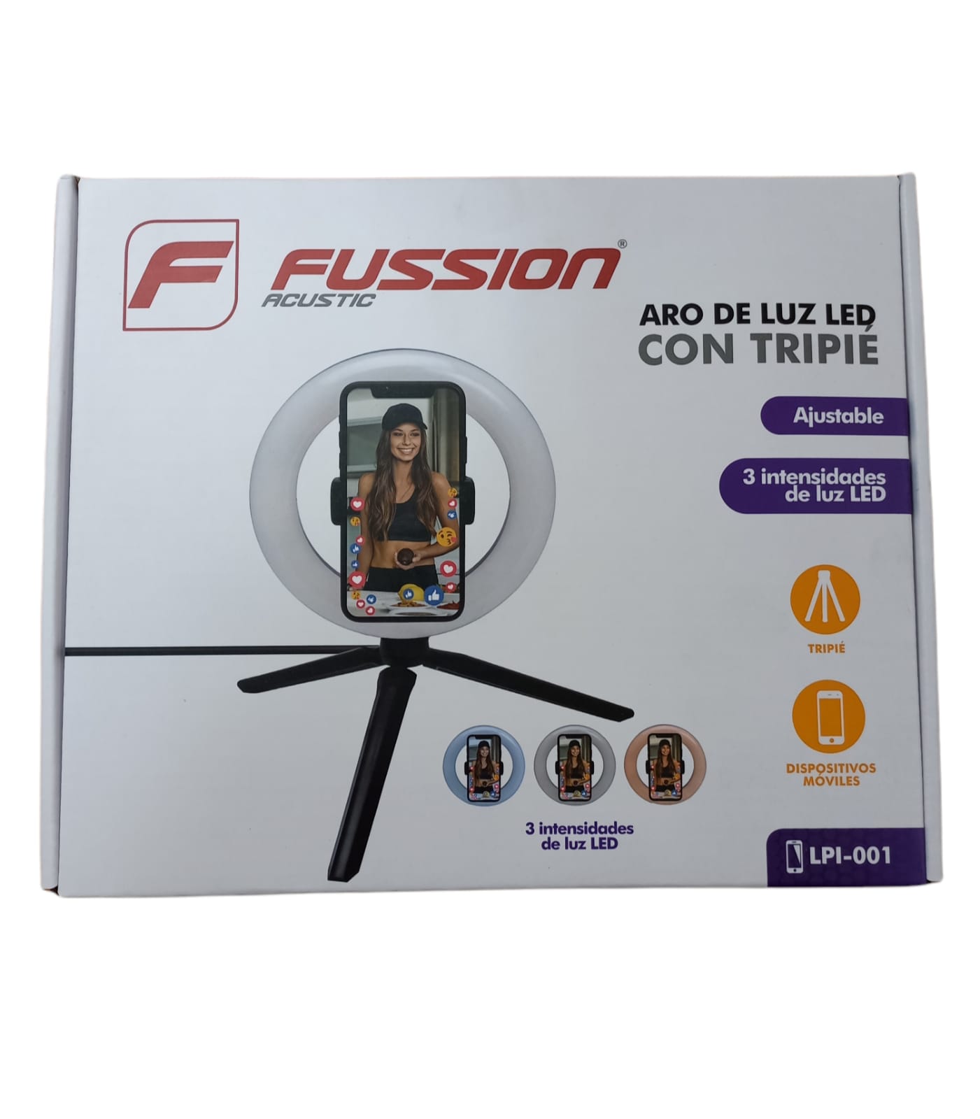 Aro de Luz Fussion LPI-001 P/Stiream o inches C/Tripie USB END1