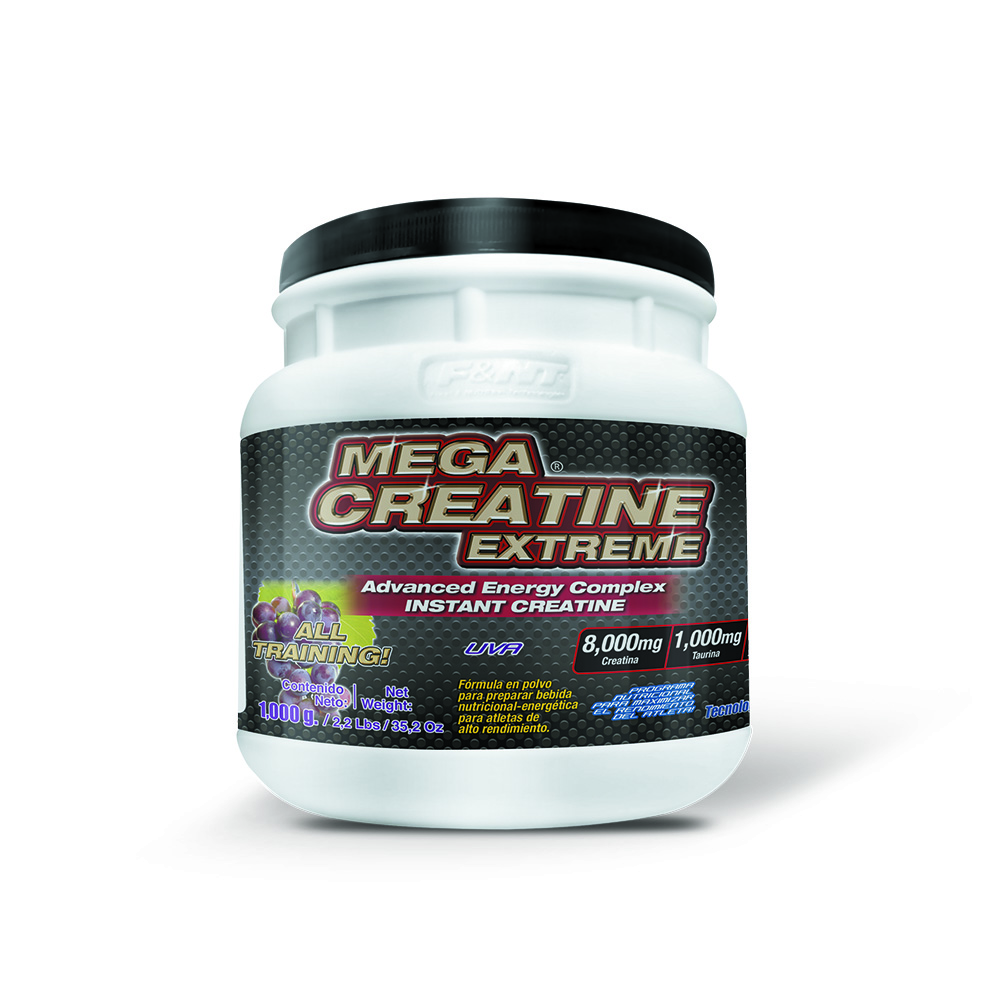 Mega Creatine 1,000 Gr: Creatina Sabor Uva Fnt 1kg