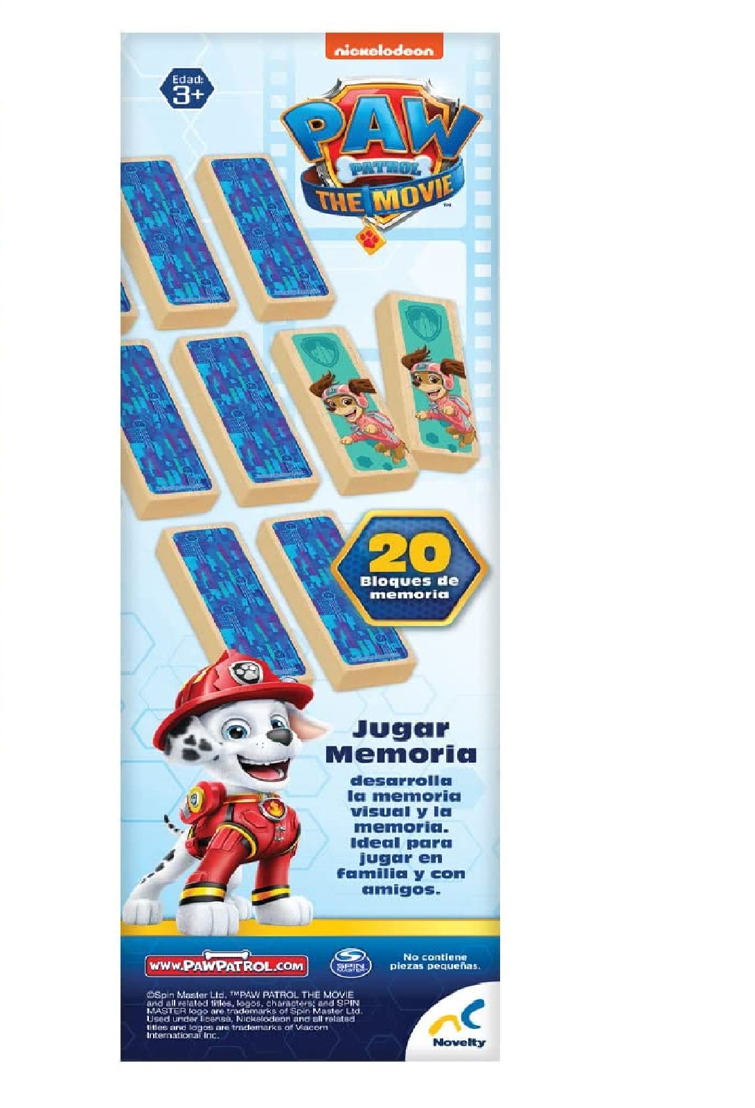 Torre de madera Paw Patrol 3 en 1 Memoria & Domino - Novelty 
