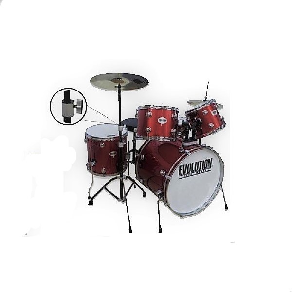 Batería 5 Piezas c/Platillos Asiento y Baquetas Evolution SP525TC - Vino