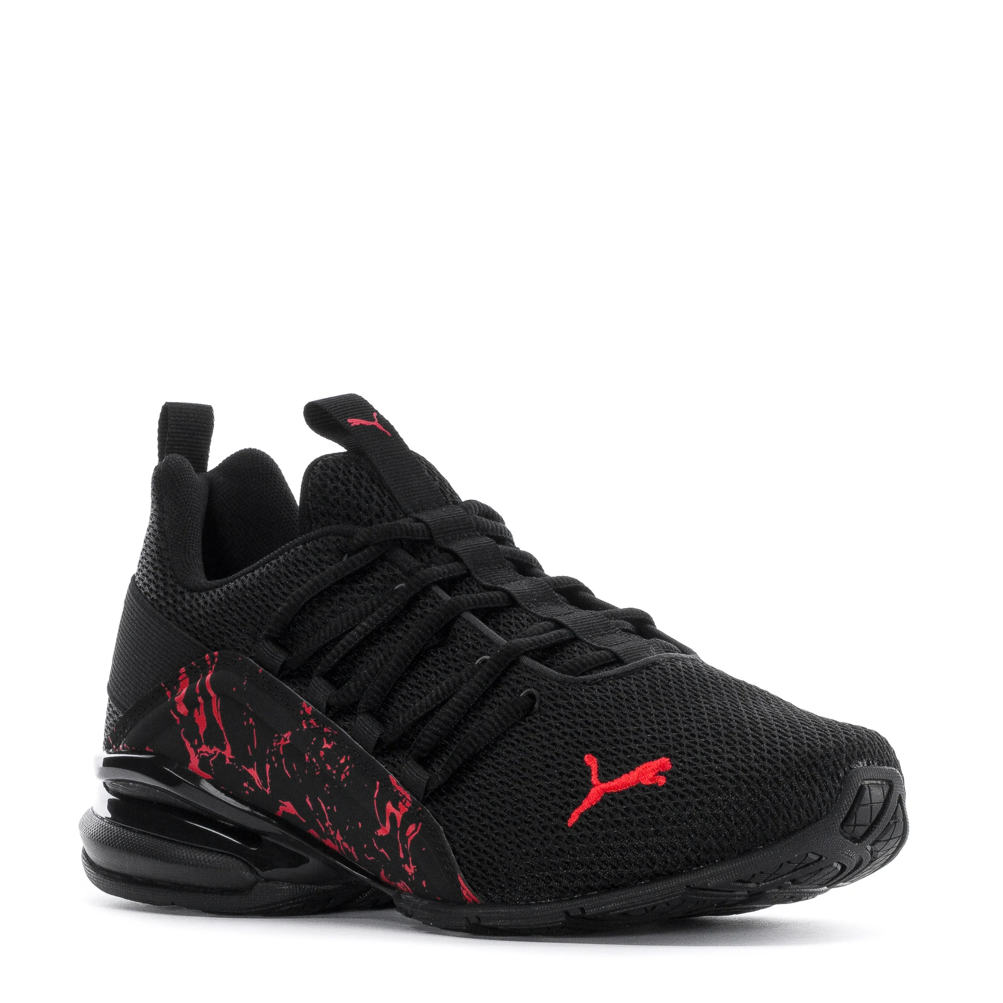 Tenis Puma Axelion City Escape Negro Rojo de Niños