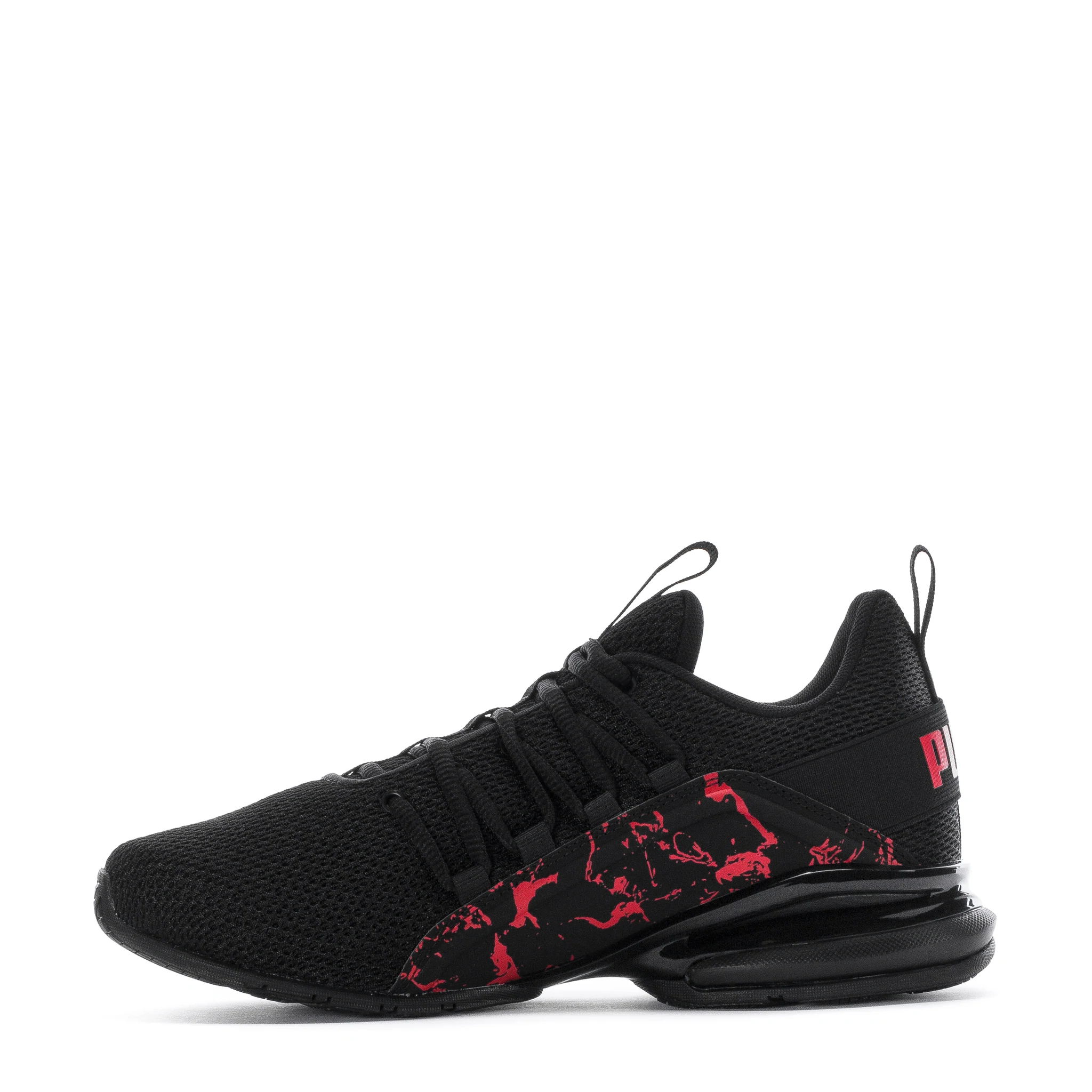 Tenis Puma Axelion City Escape Negro Rojo de Niños