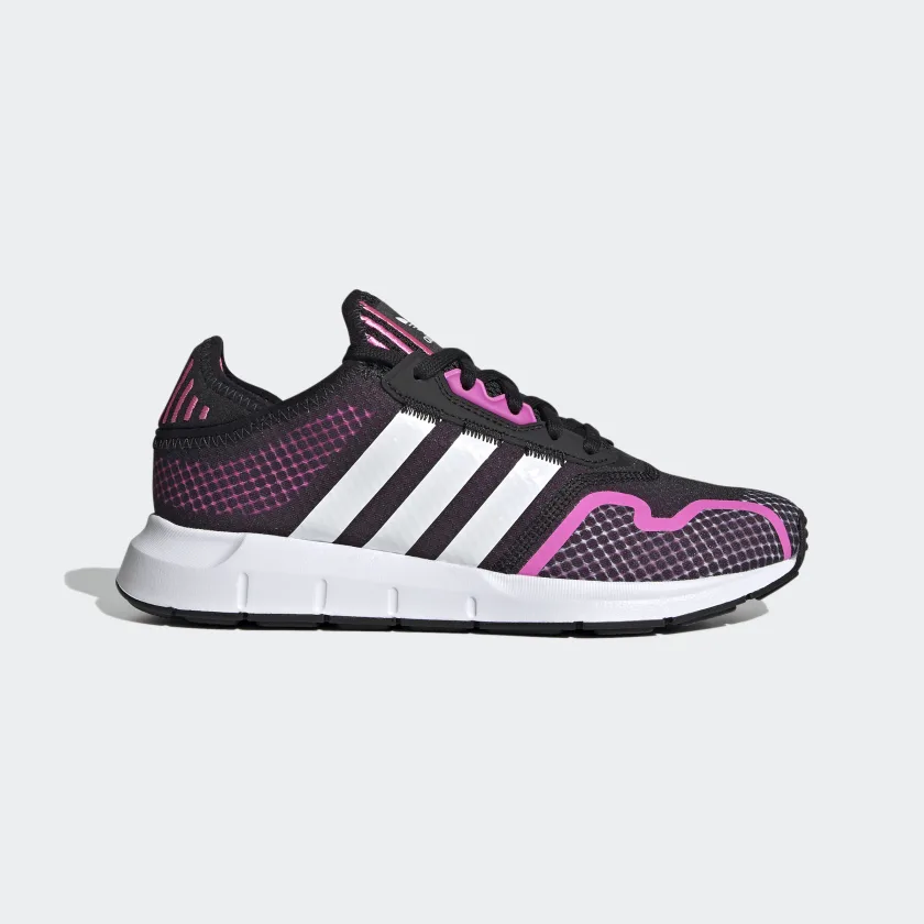Tenis Adidas Swift Run Negro Rosa de Dama Original