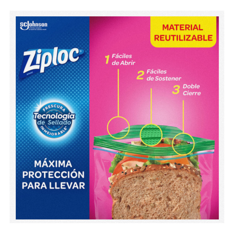 Ziploc Bolsas para Sandwich Reutilizables 580 pzas