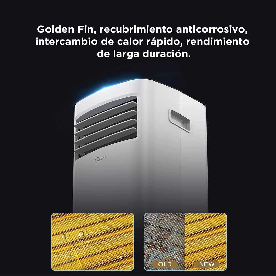 Midea Aire Acondicionado Portátil 12,000 BTU/Hr 110 V, 3 en 1: Enfría, Deshumidifica y Ventila, Solo Frio 