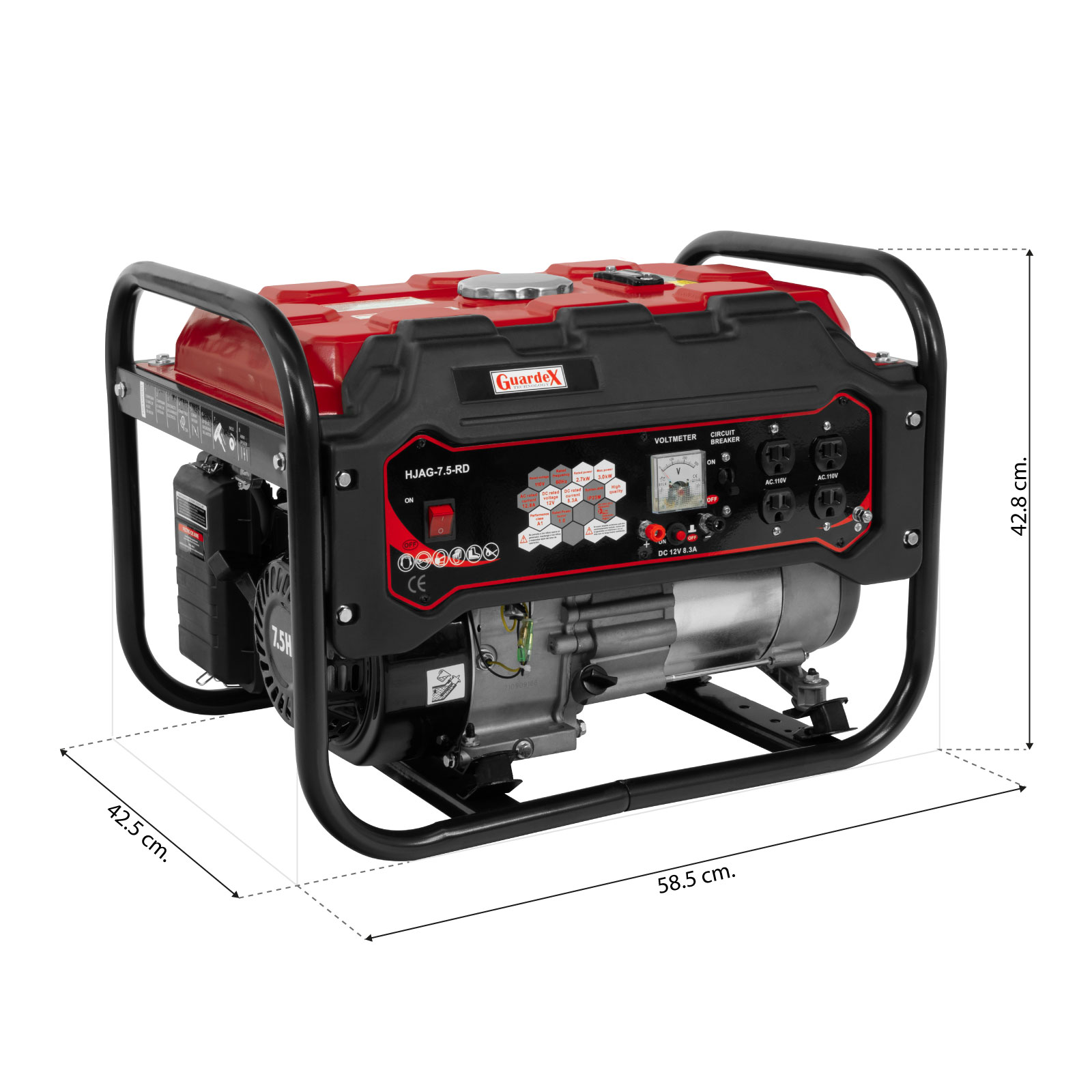 Generador Electrico a Gasolina Planta Luz Movil 7.5HP 3000W