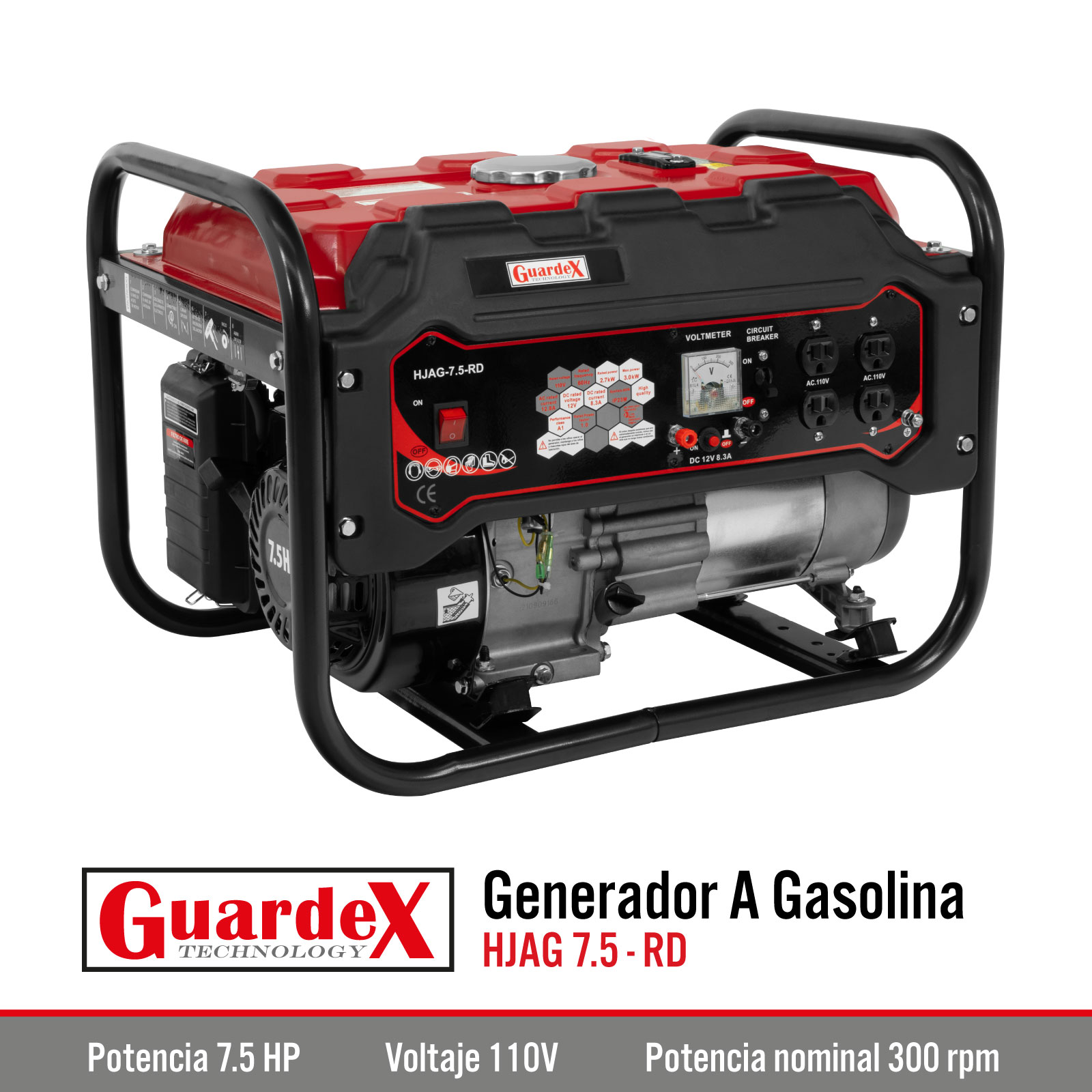 Generador Electrico a Gasolina Planta Luz Movil 7.5HP 3000W