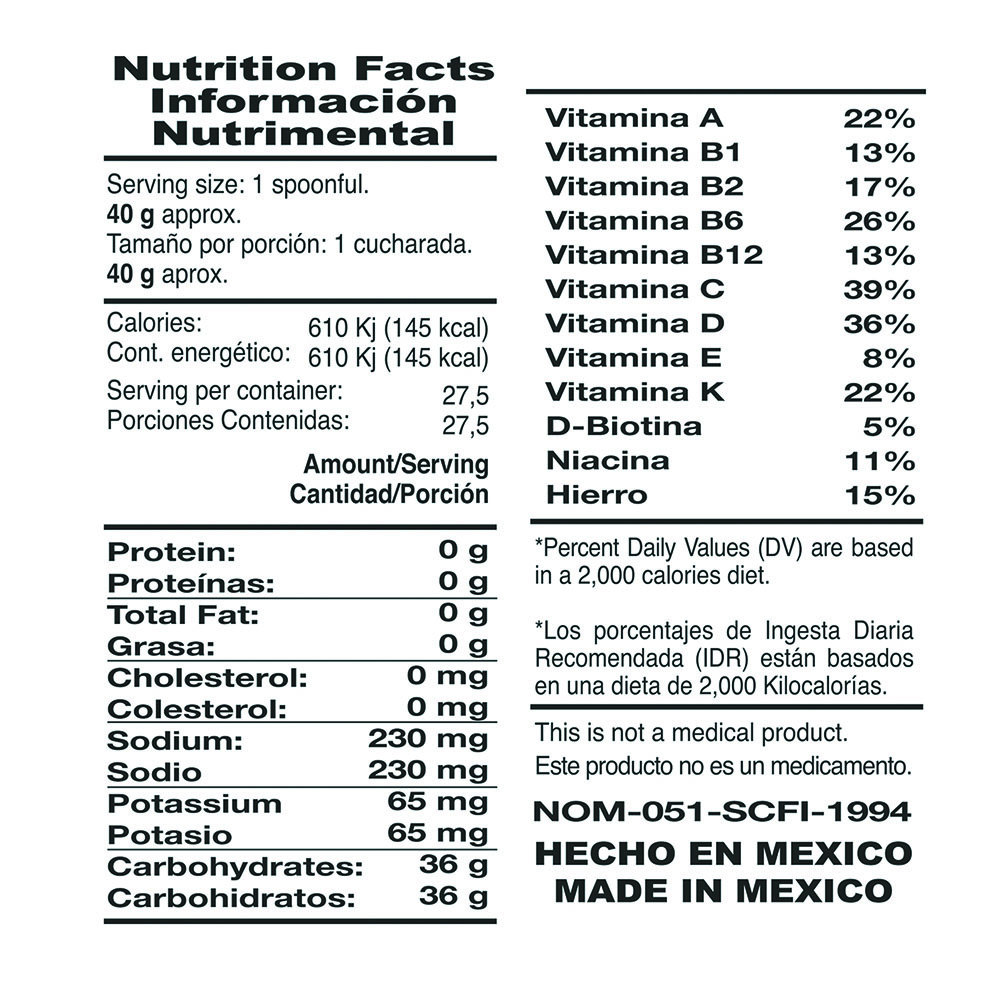 Sport Drink 1,100 Gr: Electrolitos Energía Hidratos Sabor Piña F&nt