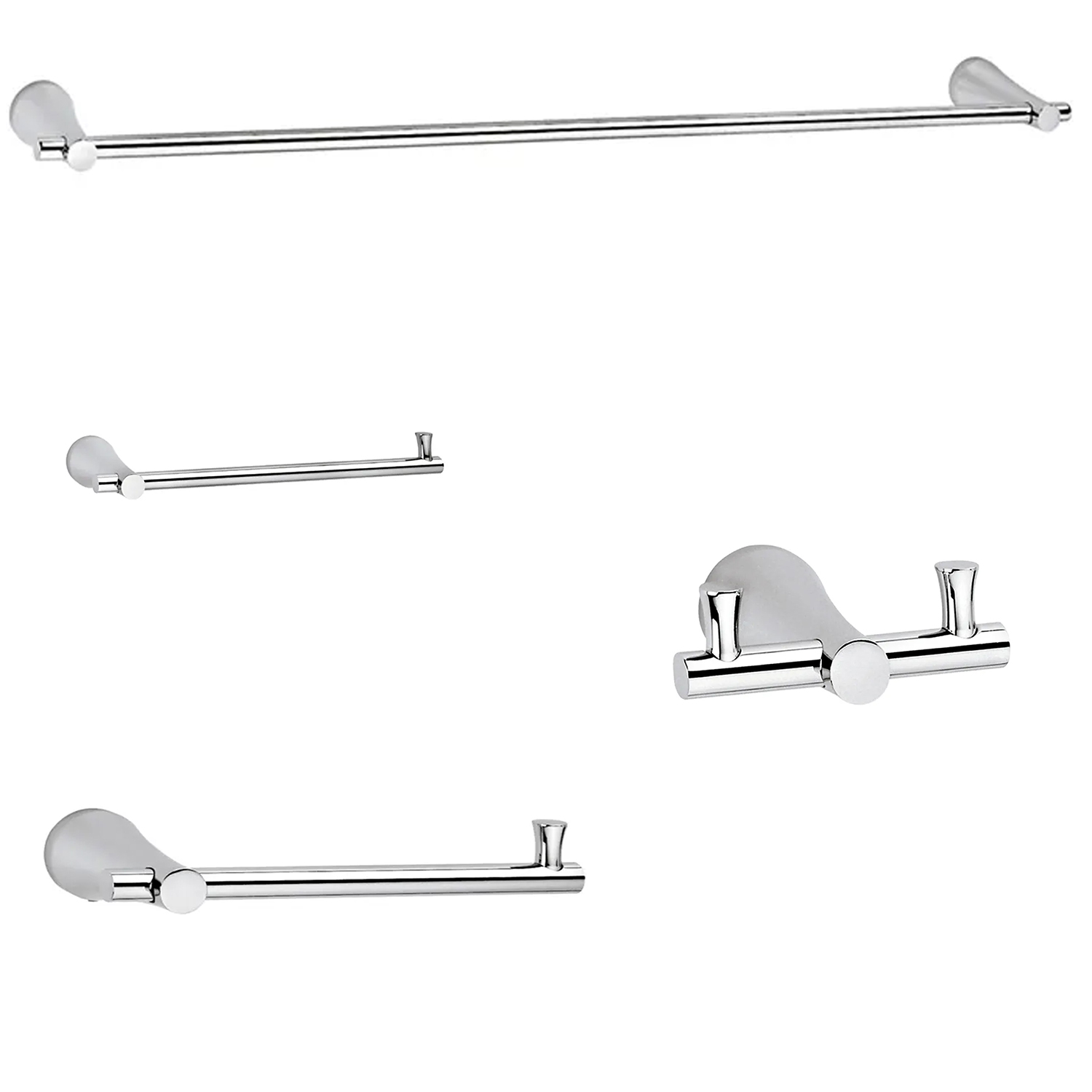 Juego De Baño Helvex Konos Latón Cromado Super Lujo 4 Pz