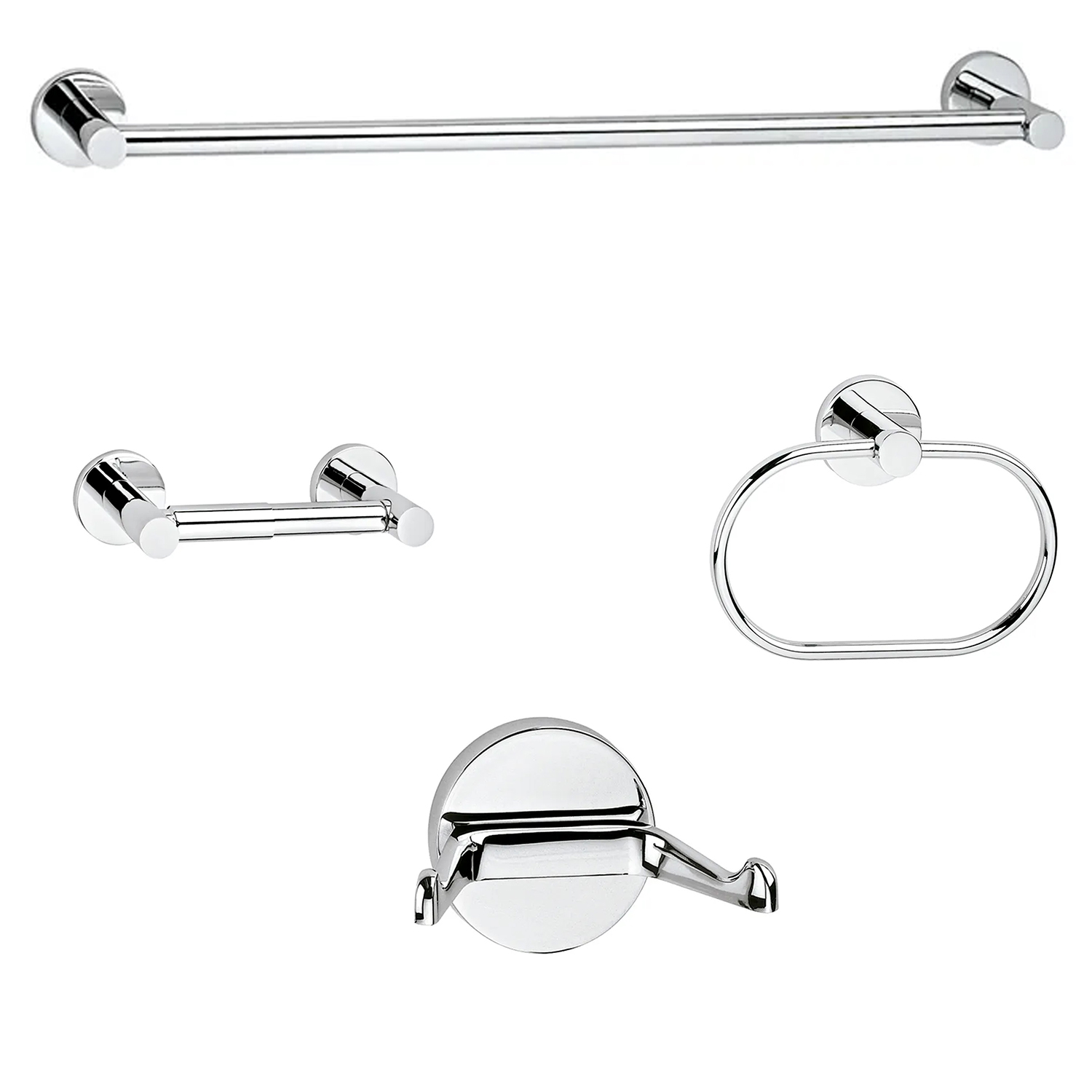 Accesorios De Baño Helvex Clásica Ii Latón Cromado Lujo 4 Pz