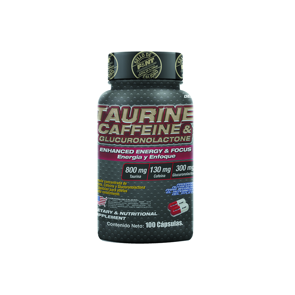 Taurine Caffeine & Glucoronolactone 100 Caps Taurina Cafeina F&nt