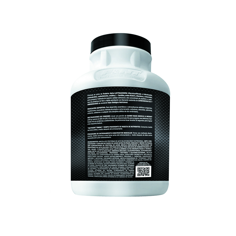 Gainer Mass Muscle & Weight 4,000 Gr Proteina Y Carbohidratos Sabor Chocolate F&nt