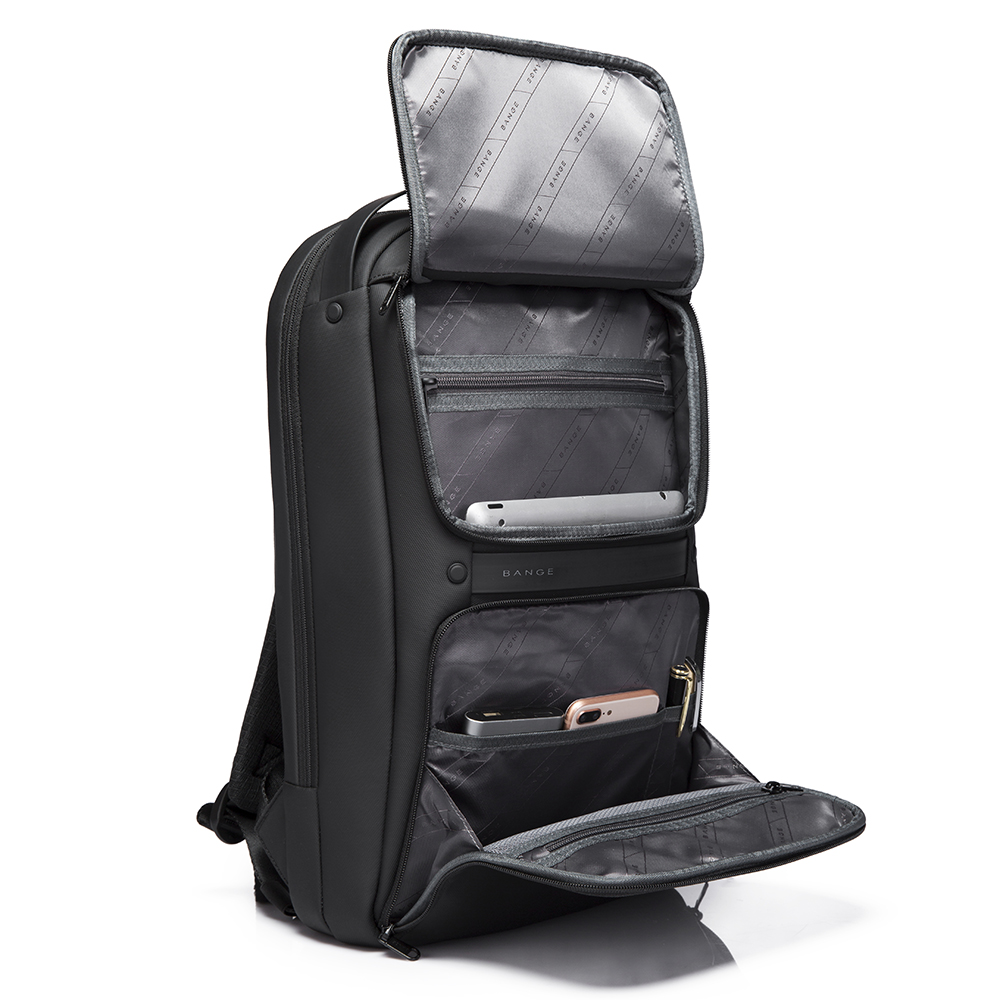 Mochila de Negocios BANGE. Puerto de carga USB, bolsillo antirrobo, correa acolchada y material repelente al agua. Portátil de 16 Modelo BG-7261