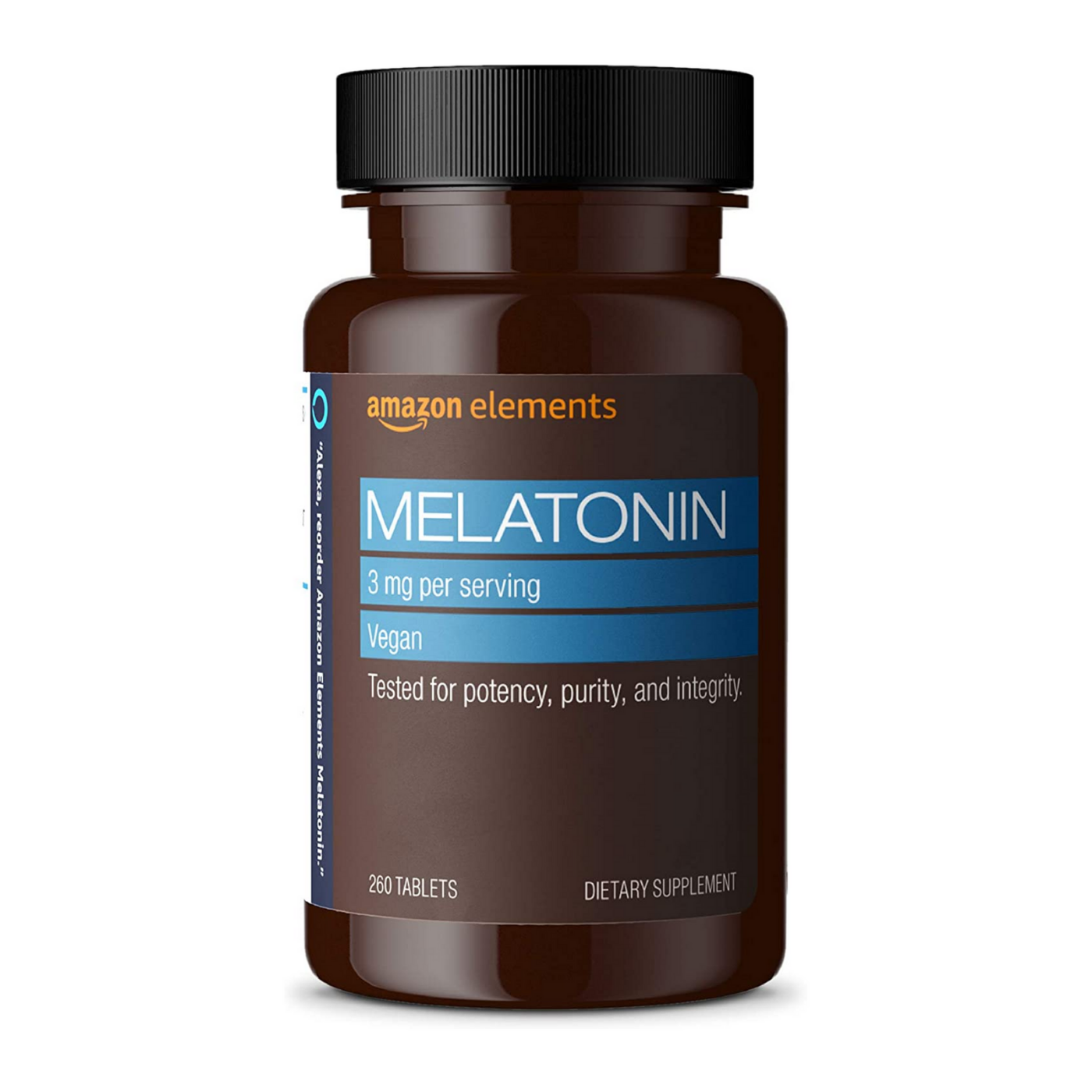Amazon Elements Melatonin 3Mg Per Serving 260 Tabletas Melatonina Suplemento Relajante Descanso Sueño Organic Organico