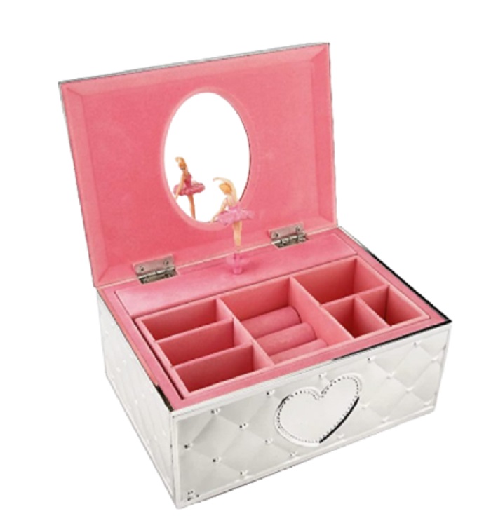 Joyero Alhajero con Bailarina Plata  con Rosa