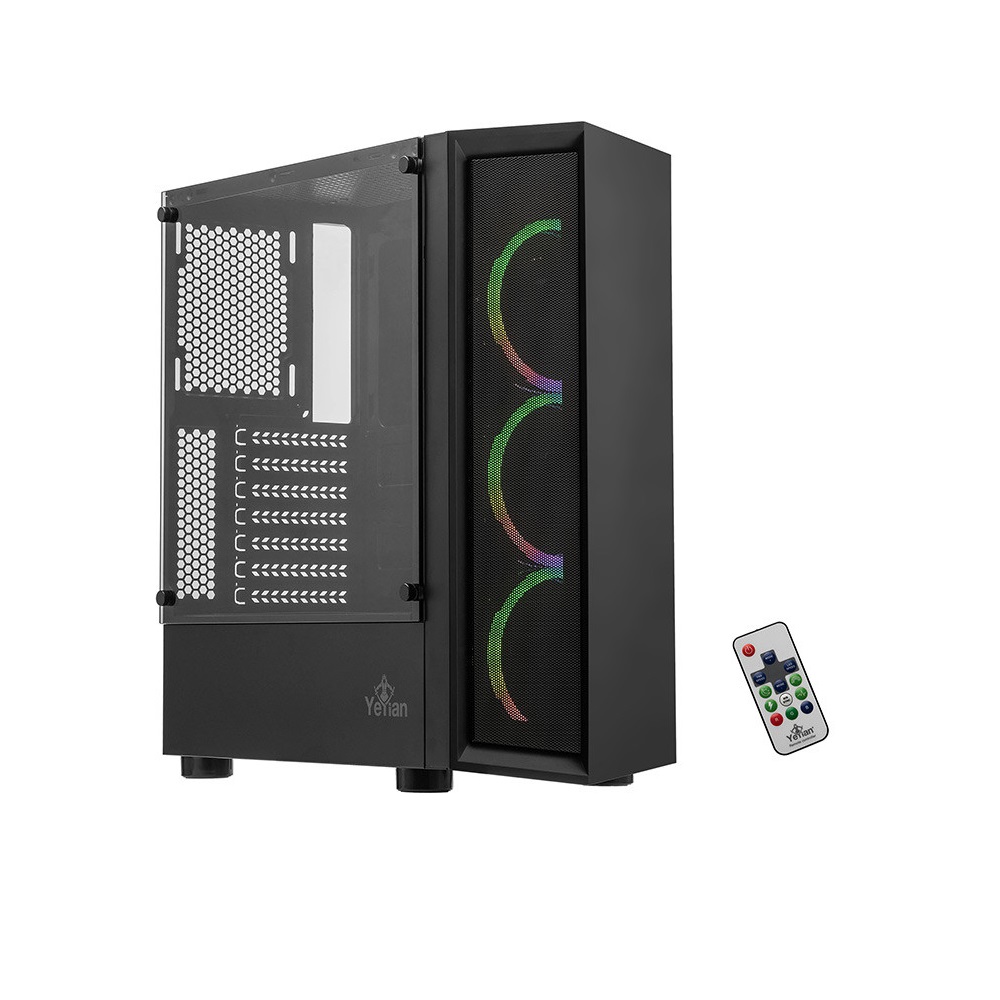 Gabinete Yeyian Ventle ATX 3 ventiladores ARGB YCH-ATAB-01BK
