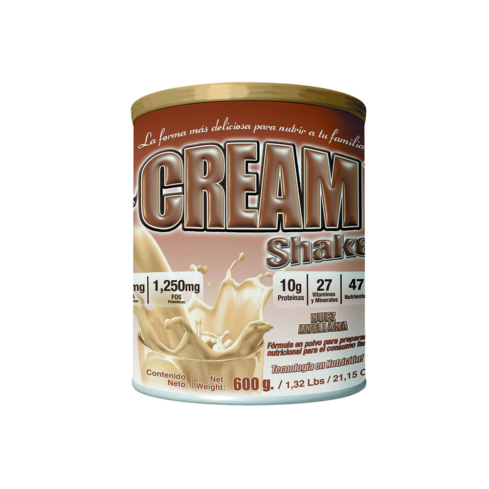 Cream Shake 600 G Suplemento En Polvo Infantil Familiar Sabor Nuez/Avellana F&nt