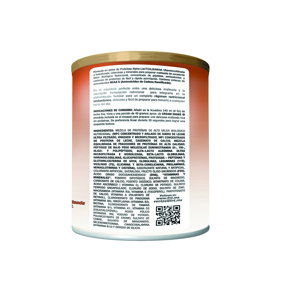 Cream Shake 600 G Suplemento En Polvo Infantil Familiar Sabor Nuez/Avellana F&nt