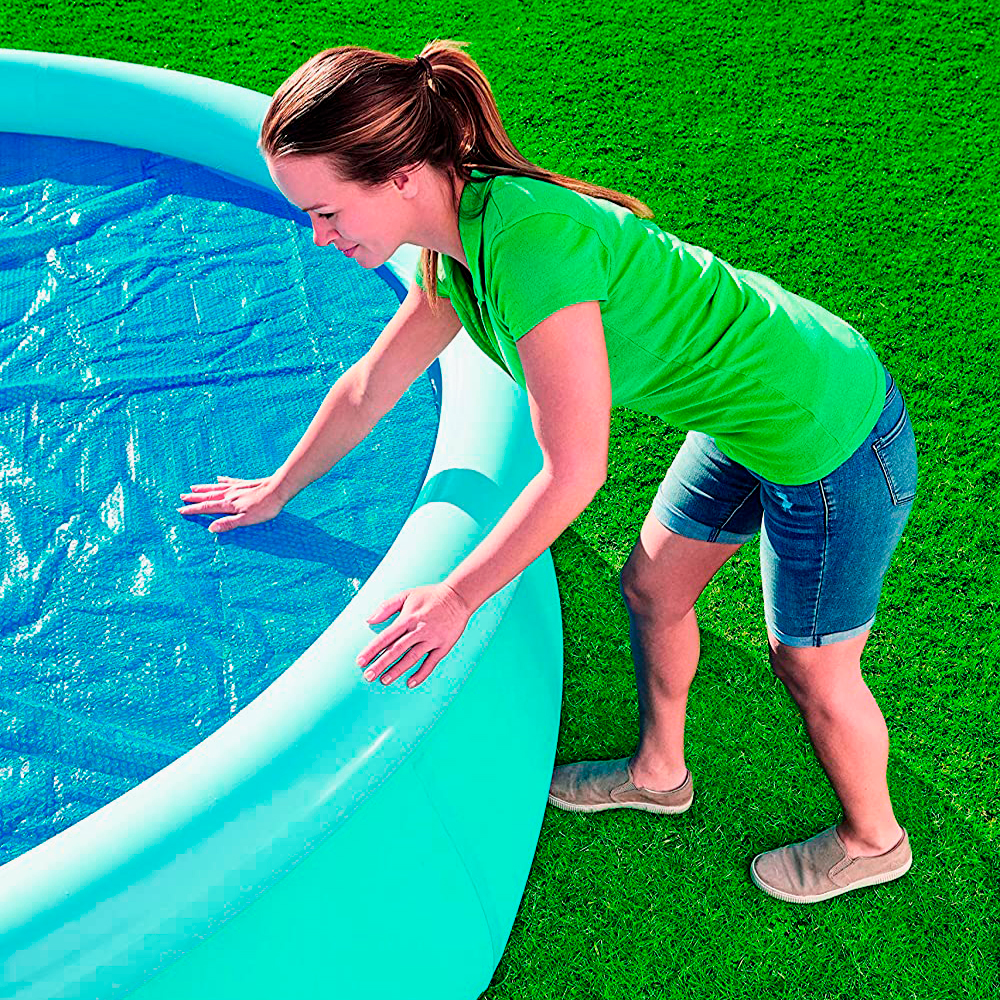Cubierta Cobertor Solar Para Alberca Piscina Redonda Azul De Burbuja 3.05 M Bestway