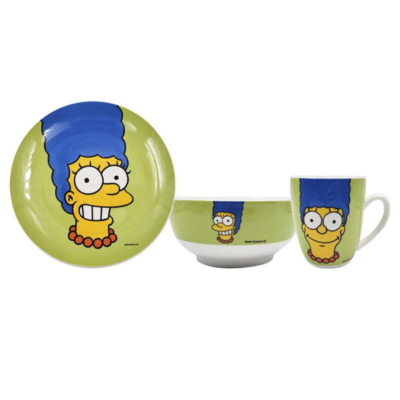 Vajilla De Porcelana Diseños Los  Simpson 12 piezas 