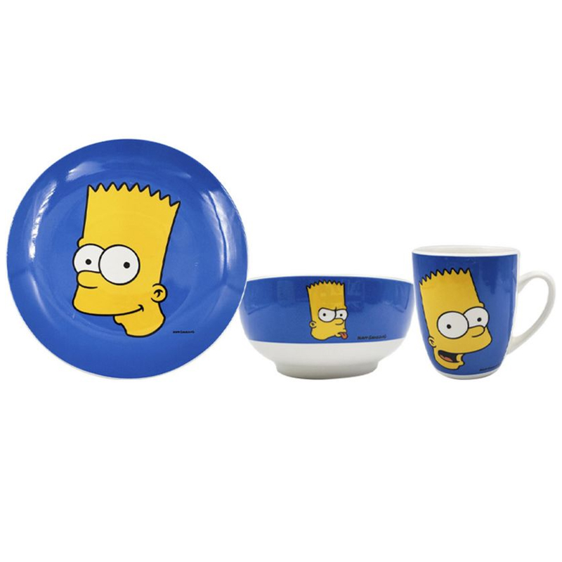Vajilla De Porcelana Diseños Los  Simpson 12 piezas 