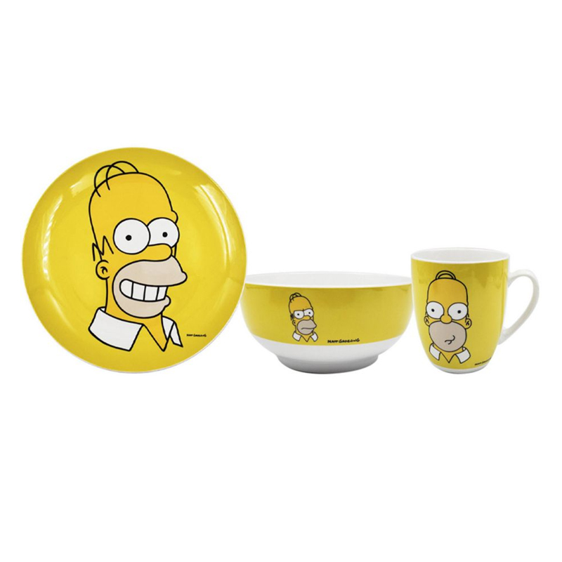 Vajilla De Porcelana Diseños Los  Simpson 12 piezas 