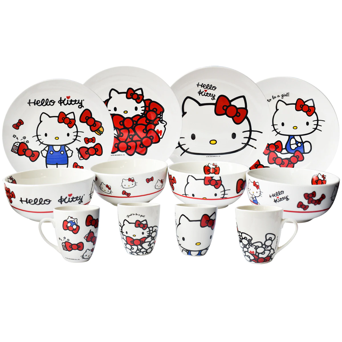 Vajilla De Porcelana Diseños Hello Kitty 12 piezas