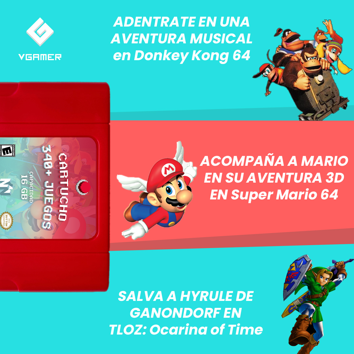 Cartucho Nintendo 64 Multi Juegos N64 16 Gb Videojuegos