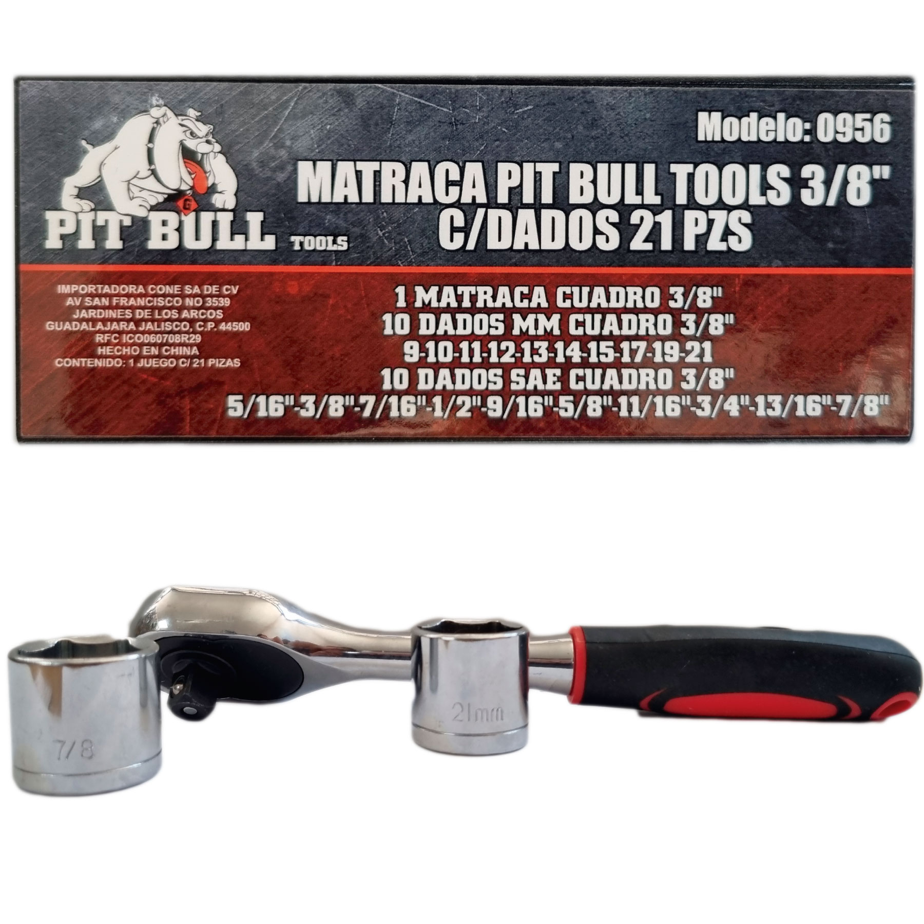 Matraca 3/8 Dados Mm Std Pitbull 0956