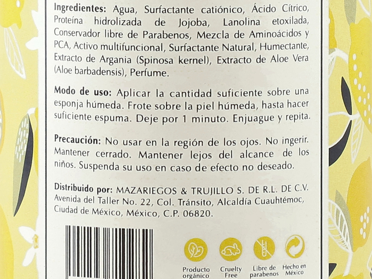 Jabón Corporal, sin sulfatos, sin parabenos, Aroma Citrus Party, 250 ml