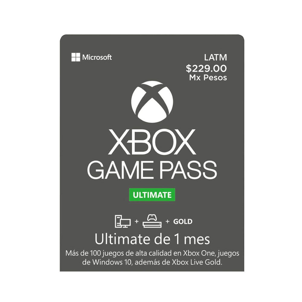 Microsoft Xbox Gamepass Ultimate 1 mes tarjeta prepago, envío inmediato